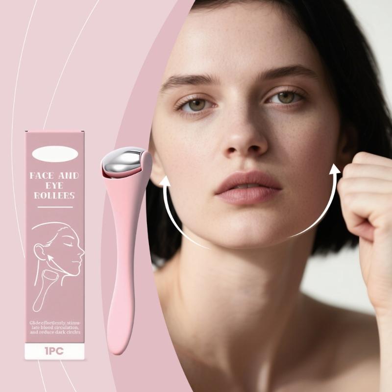 Face Roller With Zinc Alloy Wheel Lightweighted PP Grip For Muscle Relaxation Travel Friendly Non Electric Massage