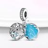 Plated 925 Silver Mermaid Shell Blue Deep Sea Fairy Tale Charms Fit Original 925 Charms Bracelet Beads Jewelry Gifts for Women