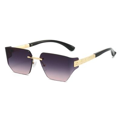 Y2K Luxury Frameless Gradient Square Sunglasses Retro Metal Frame UV400 Protection for Women Men