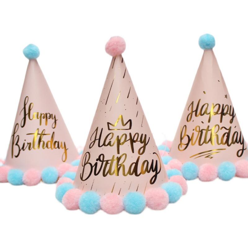 Romantische roségoldene Pelzmütze Göttin Geburtstagshut Geburtstagshut Frische Party Kinder Erwachsene