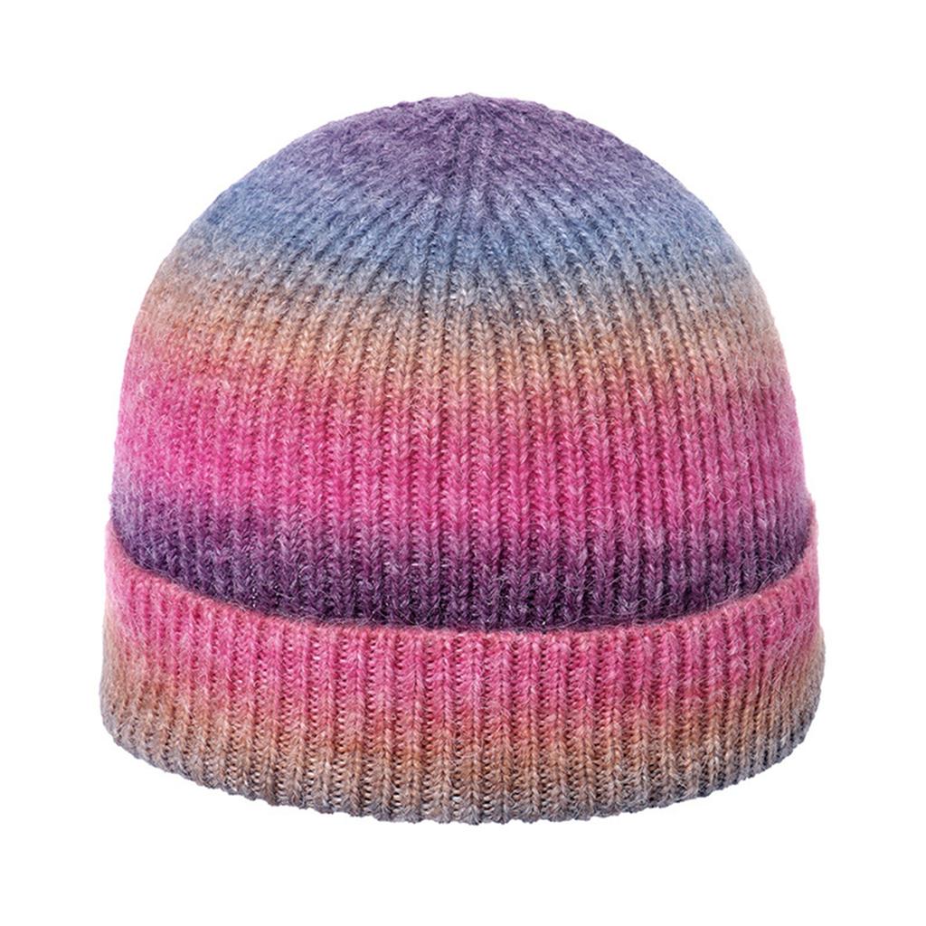 Ladies' Knitted Hat Trendy Gradient Printed Warm Hat Fashion Knitted Hat