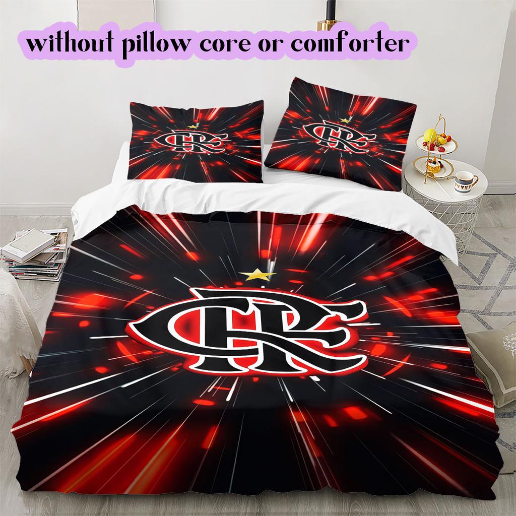 Flamengo Football Soccer Pattern Bedding,Quilt Set Quilt Cover Pillowcase Home Birthday Gift (1*duvet Cover+2*pillowcase,without Core)