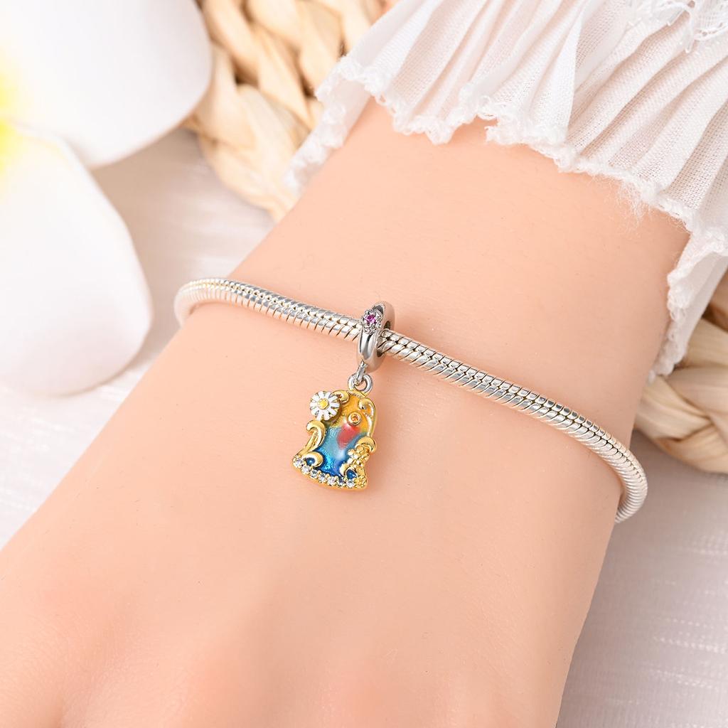 Pendant Charm Bead Copper White Moon Face Beads Fit Original Bracelet For Jewelry Making Valentine'S Day Gift