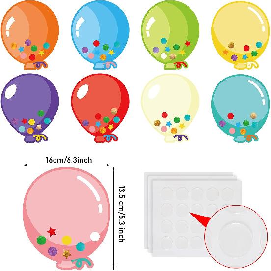 Zonon 45 Pieces Colorful Balloons Cut-Outs Accent Paper Cutout Bulletin Board Classroom Decoration Balloon Name Tag Label for Teacher Back To School