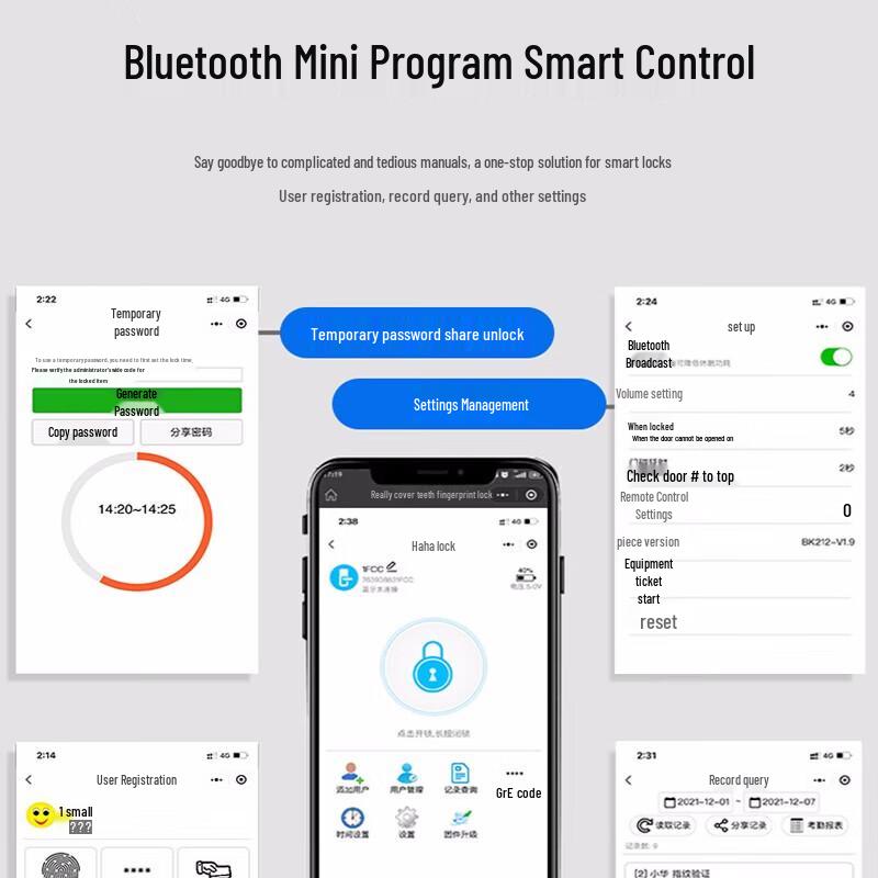 Youku Smart Fingerprint Lock for Glass Doors CN Plug (adapter Included)