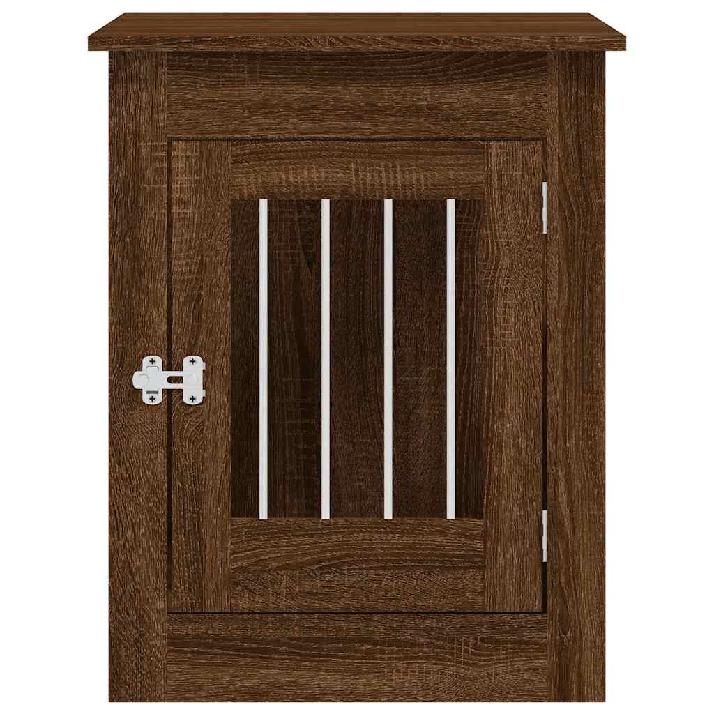 Vidaxl Dog Pen, Brown Oak, 55X80X68Cm, Wood-Based Material
