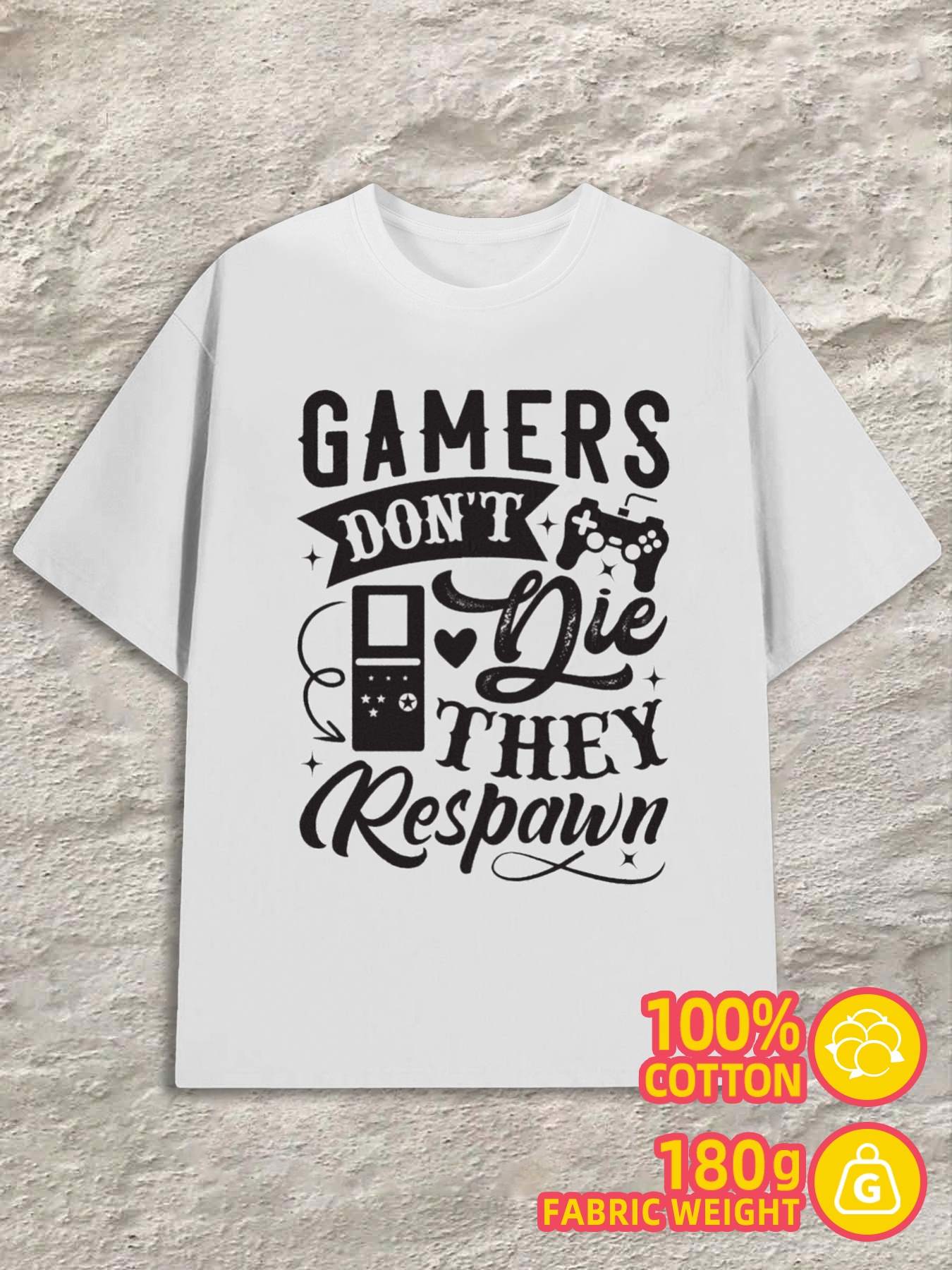 T-Shirt Y2K Gamer Respawn Shirts Shirts White M