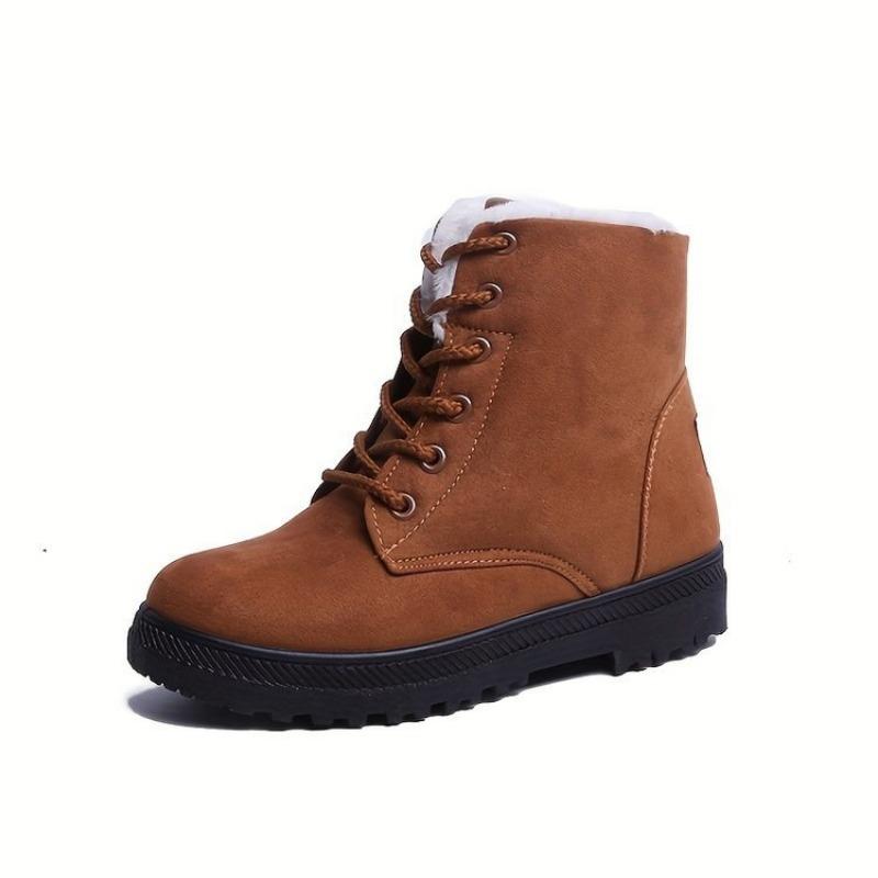 Damen Baumwollschuhe Herbst und Winter neu große Größe runde Zehenpartie dicke Sohle Samt thermische Baumwollschuhe Schneestiefel