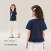 JELLYBABY Girls' French Bow Lace Short Sleeve T-Shirt