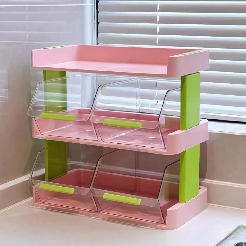 Tea Bag Storage Box Organizer Office Tea Room Desktop Transparent Drawer Box Storage Rack Large Capacity Bar Counter Coffee Rack