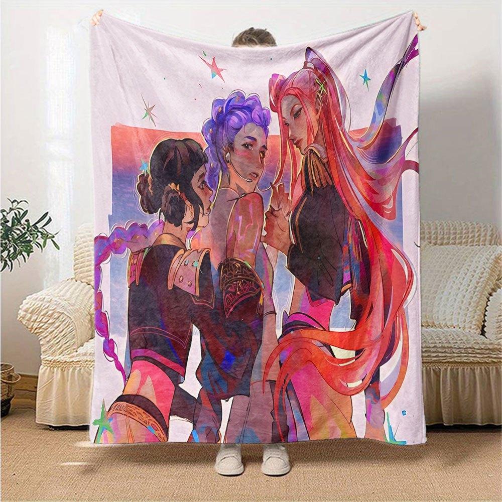 1ks hunter x (13) Měkká hřejivá deka na gauč pro domov, kancelář, cestování, celoroční útulné povlečení, dárek, útulný kancelářský doplněk B1