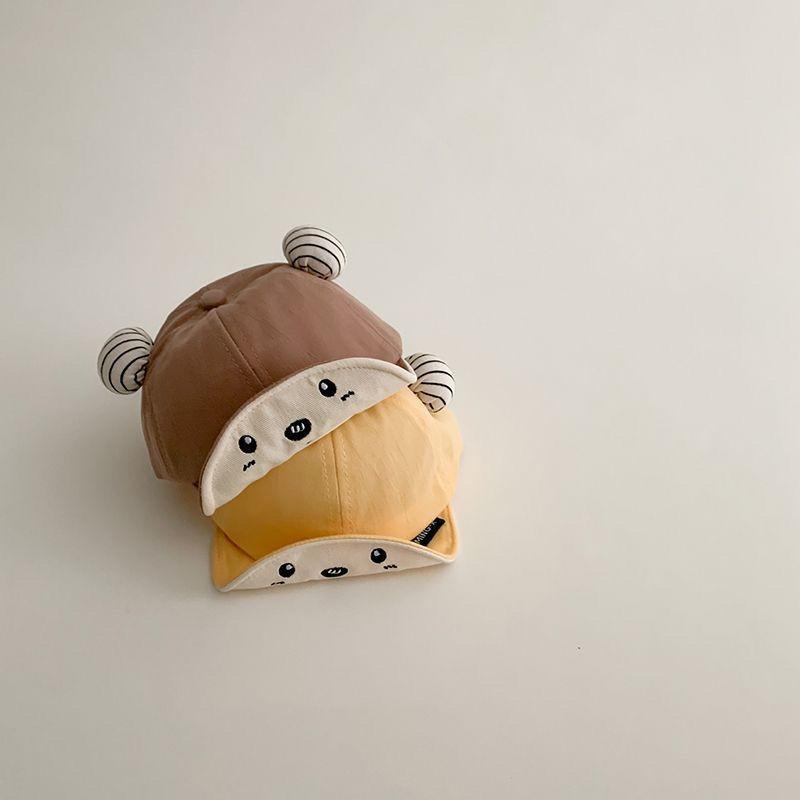 Baby-Baseballkappe mit Cartoon-Ohr, süßer Sonnenhut mit weicher Krempe für kleine Jungen und Mädchen, Sommer, einfarbig, Visiere, Kinder, Schirmmützen
