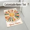 Sunshine Smiles Theme Soft Crystal Velvet Rug Custom Name & Text Print Non Slip Floor Rug for Bedroom Living Room