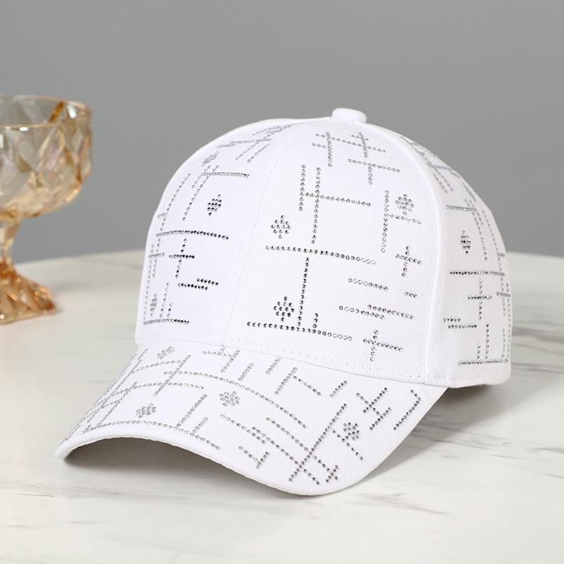 2023 Spring New Women Rhinestone Letter M Baseball Caps Adjustable Hip Hop Fashion Shiny Hats Outdoor Travel All-match Caps