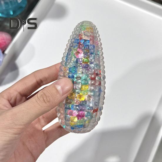 Stress Relief Corn Squeeze Toy Kids Adults TPR Colorful Corn Sensory Toy Portable Lightweight Calming Vegetable Fidget Toy Decoration