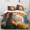 3D Cute Animals Cartoon Sheep Duvet Cover Double Size,Soft Microfiber Bedding Set With 2 Pillowcases For Kids Boys Girls Teens