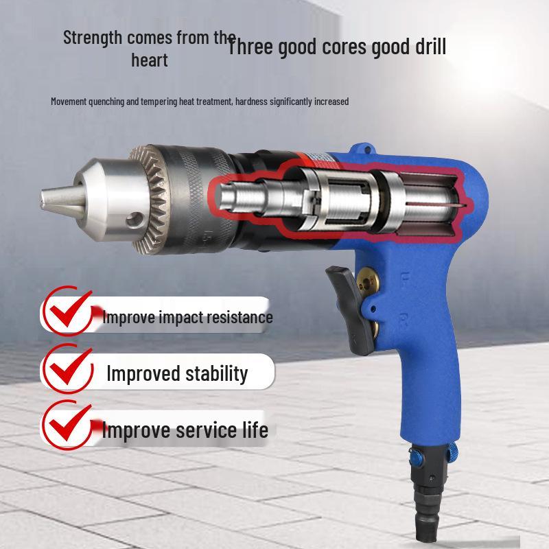 Gaobao Pneumatic Drill Gun 3/8" & 1/2" with Forward/Reverse Rotation for Wood Tapping