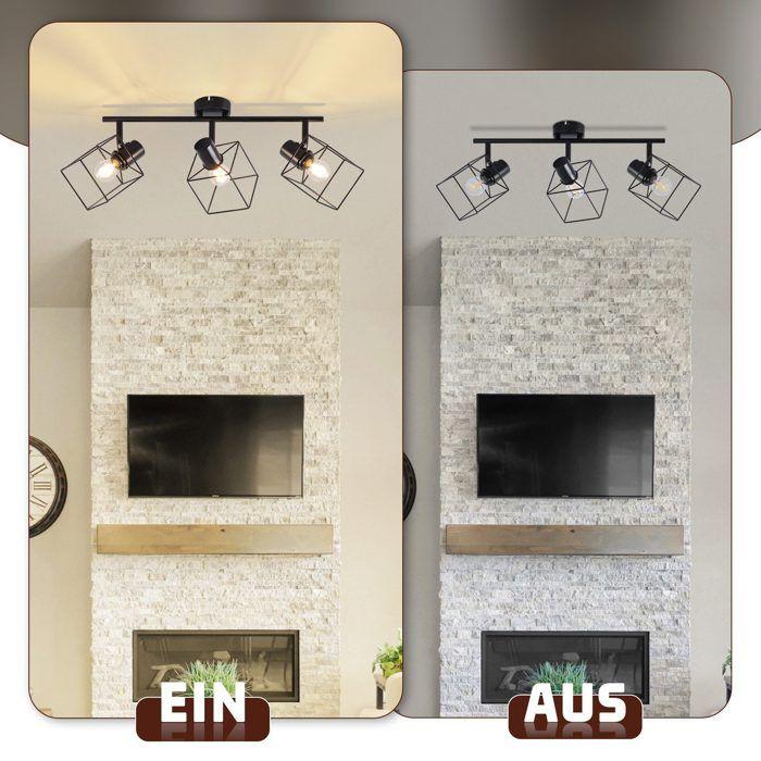 Spot de plafond - NETTLIFE - 3 ampoules - E14 - Orientable 350° - Métal noir