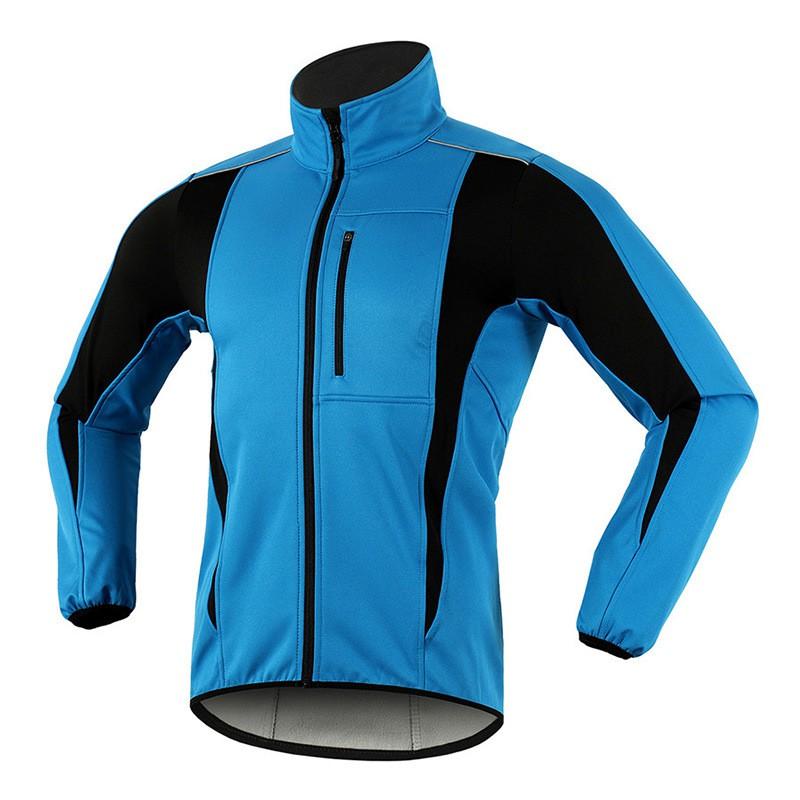 Veste d'hiver pour cyclisme homme Imperméable Coupe-vent Doublée polaire Vêtement d'extérieur pour vélo Sports d'extérieur