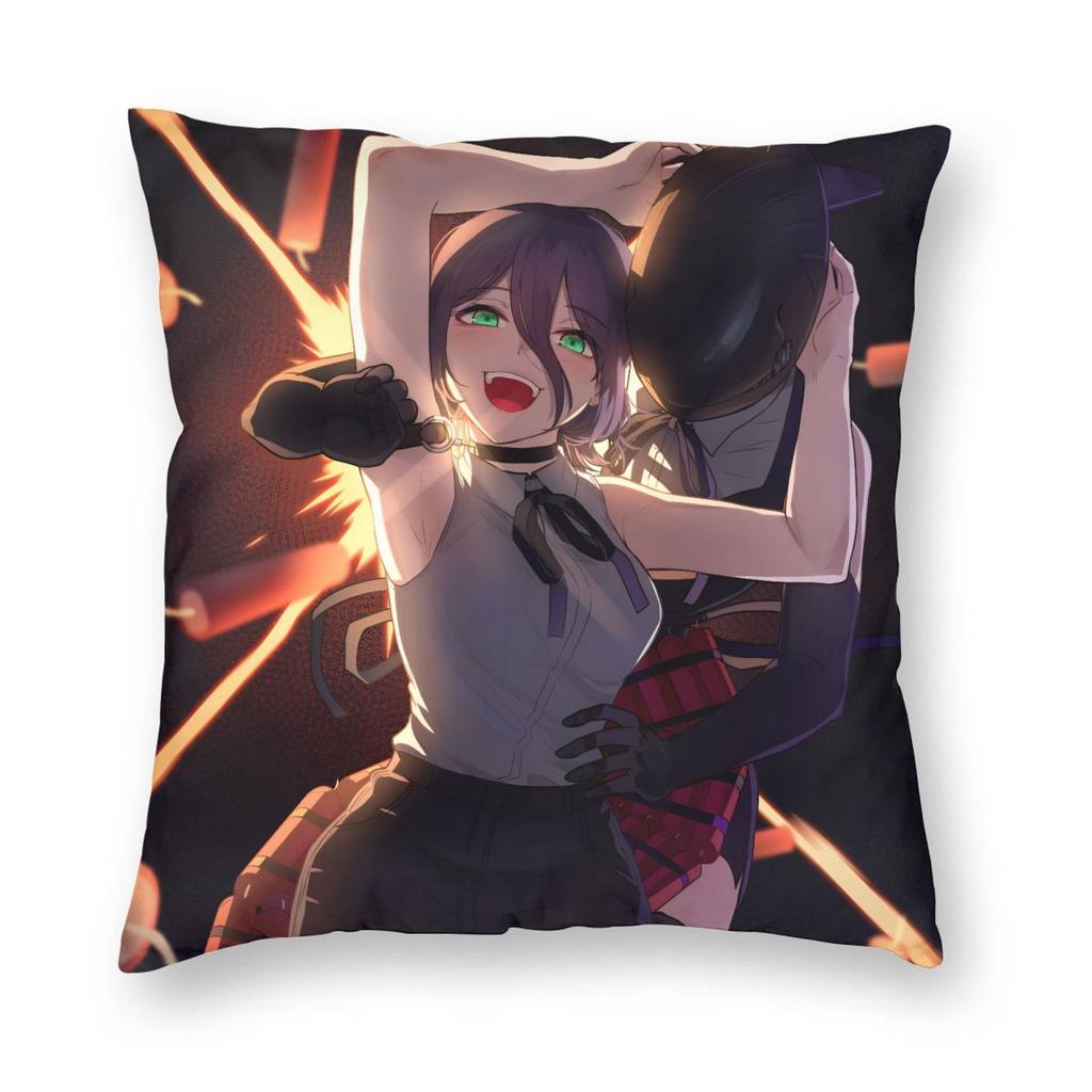 Anime Chainsaw Man Reze Pillowcase Soft Polyester Cushion Cover Decoration Throw Pillow Case Cover Car Square Cm