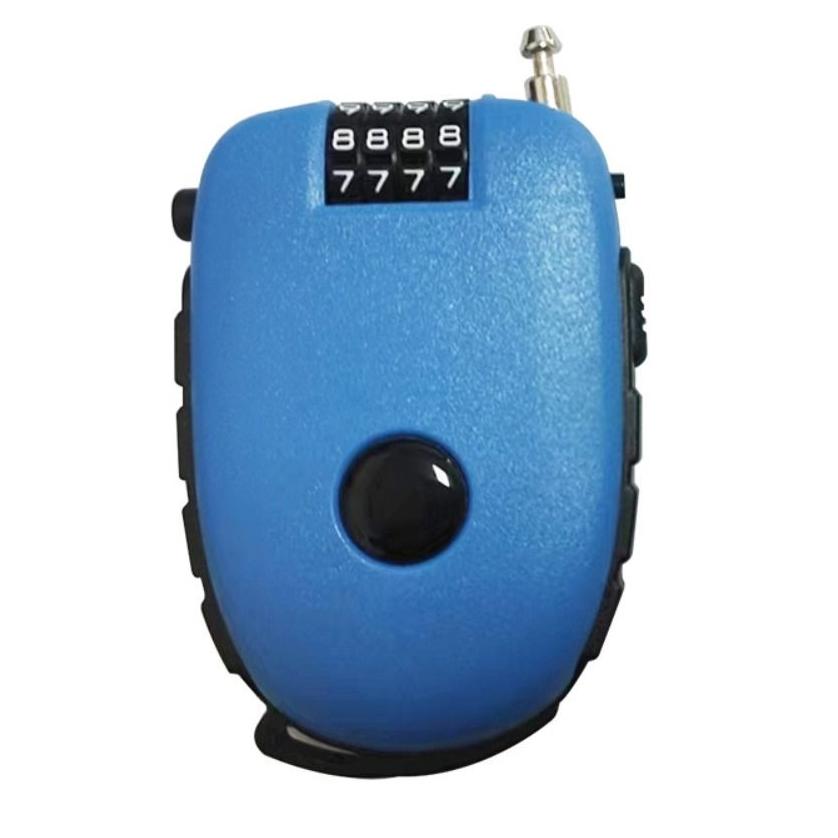 Retractable Motorcycle Helmet Lock 4 Digit Wheel Password Lock Coded Motorbike Padlock  Cycling