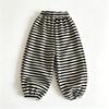 Boys Girls Baby Kids Lined Striped Sweatpants Thick Warm Casual Pants for Fall Winter