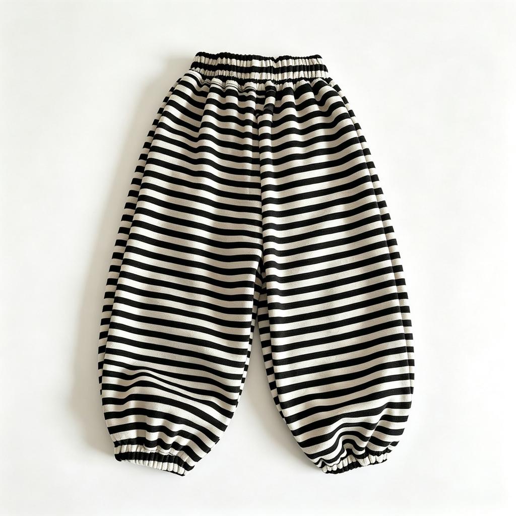 Boys Girls Baby Kids Lined Striped Sweatpants Thick Warm Casual Pants for Fall Winter