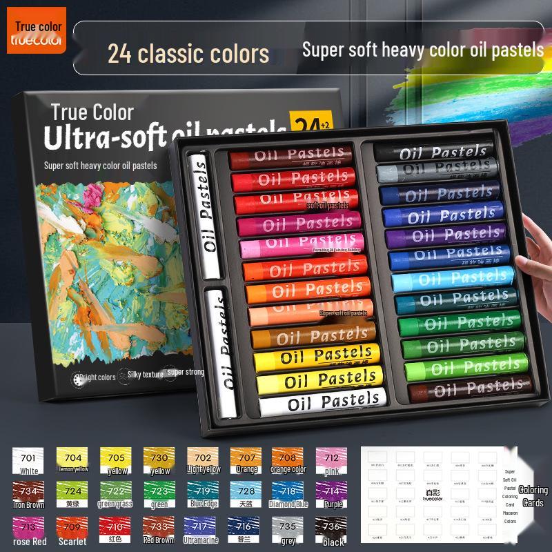 True Color Macaron Oil Pastels: Professional-Grade, Smooth, Super Soft Crayons