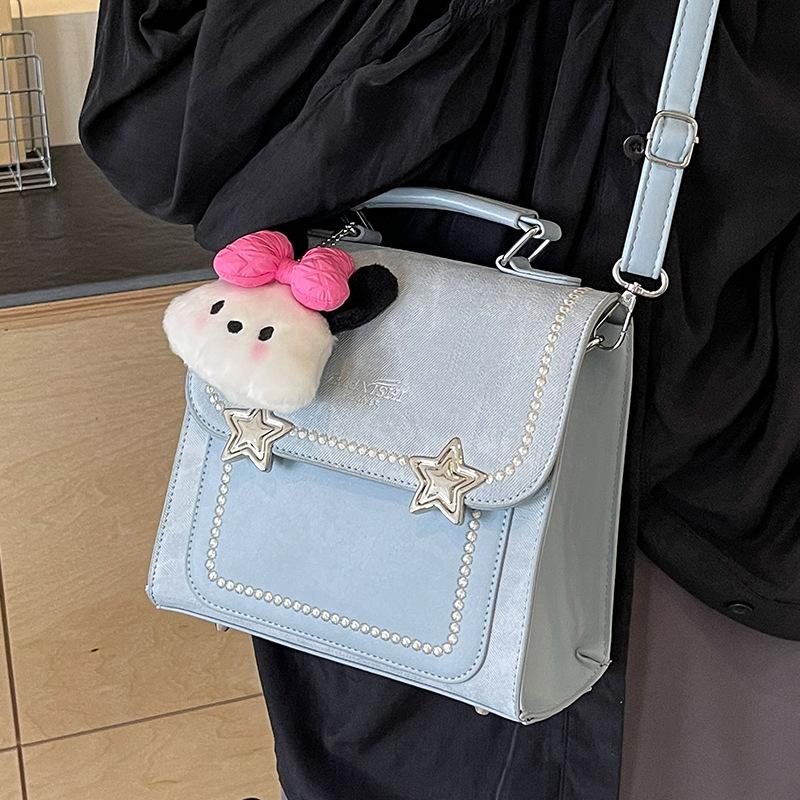 Niche design Korean version fashionable exquisite portable messenger small square bag student versatile travel commuter backpack female