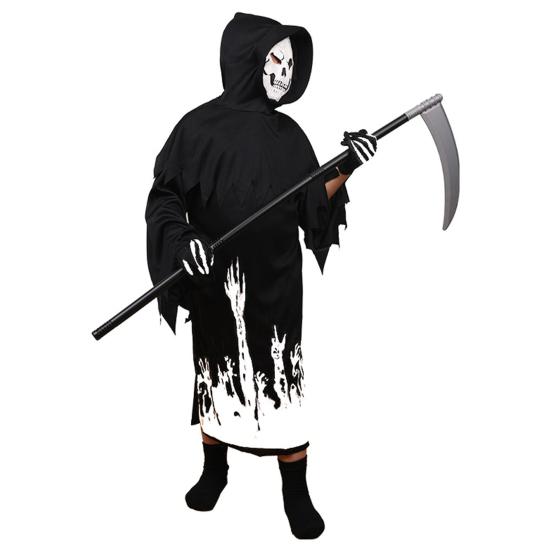 Halloween Grim Reaper Costume for Kids Glow-in-the-Dark Cosplay Outfit