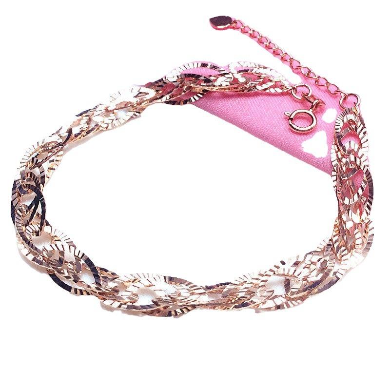 Purple Gold-Plated Rose Gold Shiny Ring Ring Ring Bracelet Simple Fashion Colored Gold Jewelry High Sense