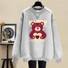Crew Neck Sweater Girls 2025 Spring Autumn and Winter New Velvet Thickened Korean Version Loose Pullover Small Cartoon