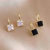 1 Pair Stud Earrings Square Shape Rhinestone Jewelry Fashion Appearance Long Lasting Ear Studs for Daily Wear