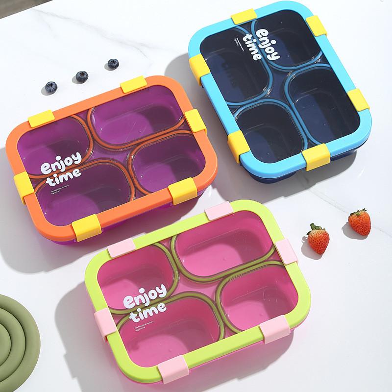 Microwave Safe Bento Box With Dividers For Office Workers And Students
