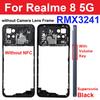 For Realme 8i 8 Pro 8S 8 4G 5G Middle Frame Housing Bezel Middle Frame Cover With Side Button Camera Lens Cover Repair