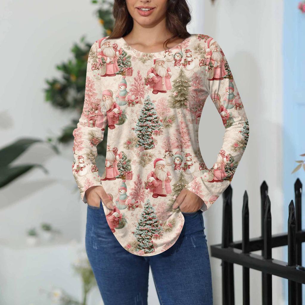 T-skjorter For kvinner Høst Uformelle Langermede skjorter Genser Vintage grafisk trykk Topp Genser Valentinsdag