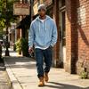 Men's Corduroy Long Sleeve Hoodie Color Casual Pullover
