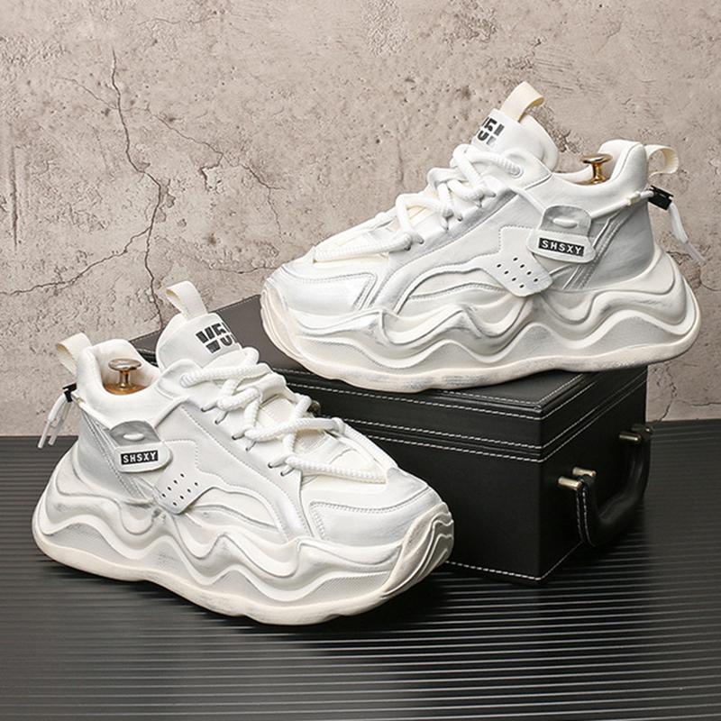 Fashion New Fashion Designer Men's Retro Mixed Colors Lace Up Platform Causal Shoes Flats Male Walking Sneakers Zapatos Hombre