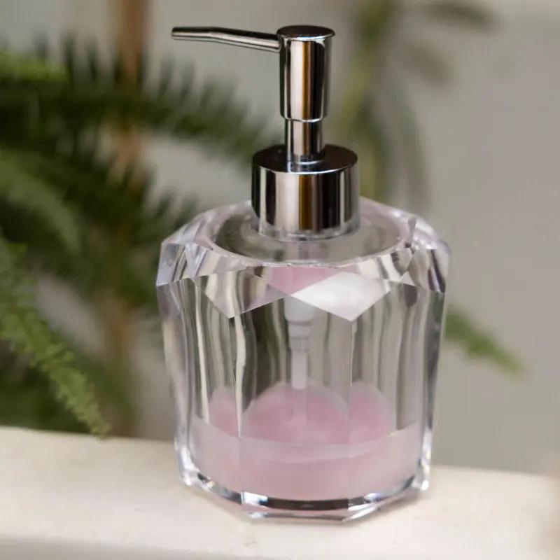 Sticlă cu pompă de înaltă calitate pentru hotel, 220 ml, sticlă de loțiune cu design de diamant, sticlă de uz casnic cu separare, accesorii pentru baie, dozator de săpun