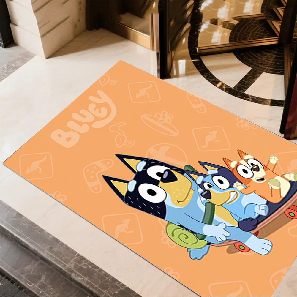 Bluey Family Adventure Carpet Design for Foyer Decorate Room Bedrooms Dormitory Anti-slip Rug Office Home Decor Gift for Festivals