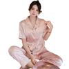 Temperament Simple Pink Love Printed Pajamas Spring And Summer Girl Home Leisure And Comfortable Suit