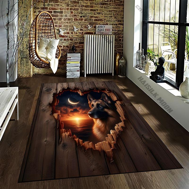 Nature dog fire heartfelt symbolismcarpet Yoga living room room decor children's crawling mat doormat area rug games mat