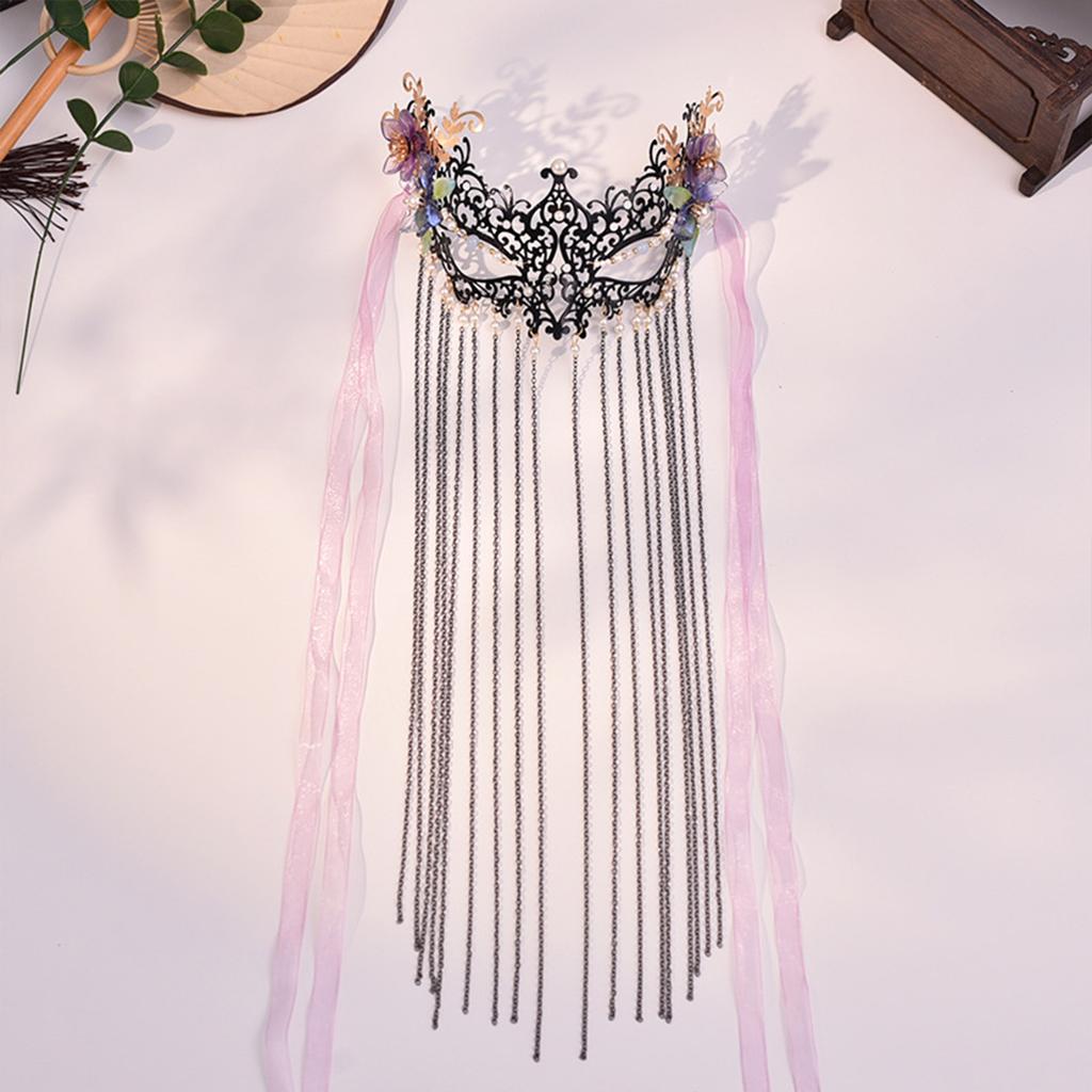 Hanfu Clothing Hanging Face Veil Luxurious Ethnic Style Beauty Face Jewelry for Women Girls Hair Accessories