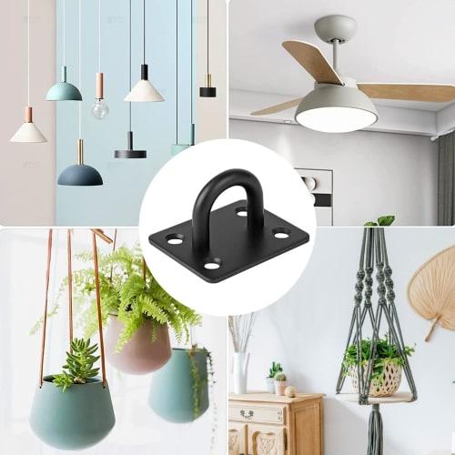 TongWey Ceiling Hook Eye Plate Hanging Hardware Wall Hook U-Shaped 304 Stainless Steel Corrosion Resistant Rust-Free High Strength Mounting (4 Pad Eye