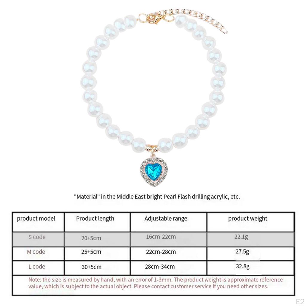 Adjustable Pearl Necklace for Dogs and Cats, Pet Jewelry Small Pets