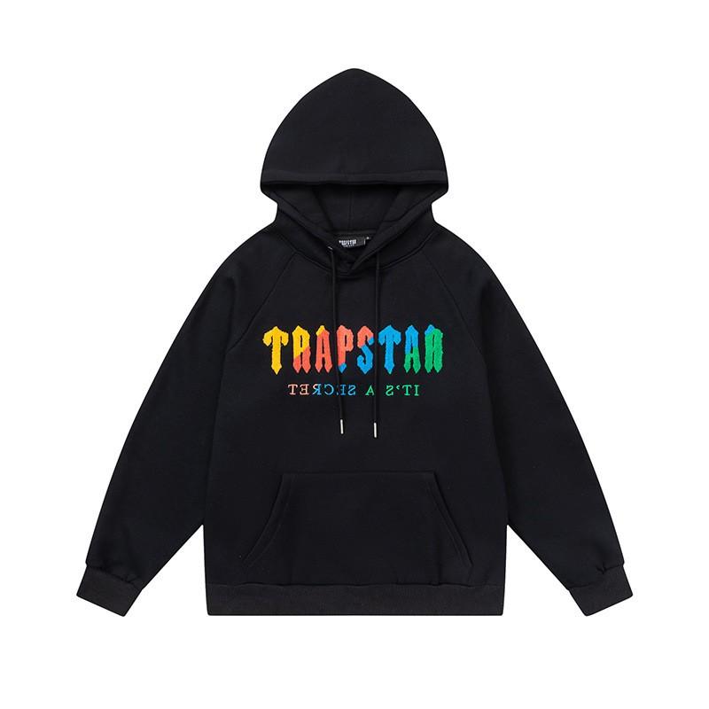 Mens Gradient Letter Tiger Head Embroidered Hoodie Jogger Set Streetwear Winter Outfit