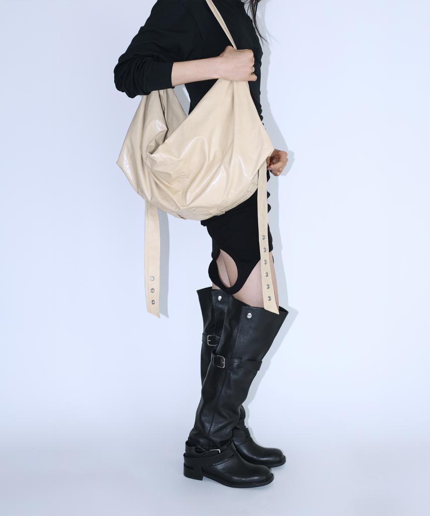 Teensy Hollow Drape Belted Hobo Bag (Butter)