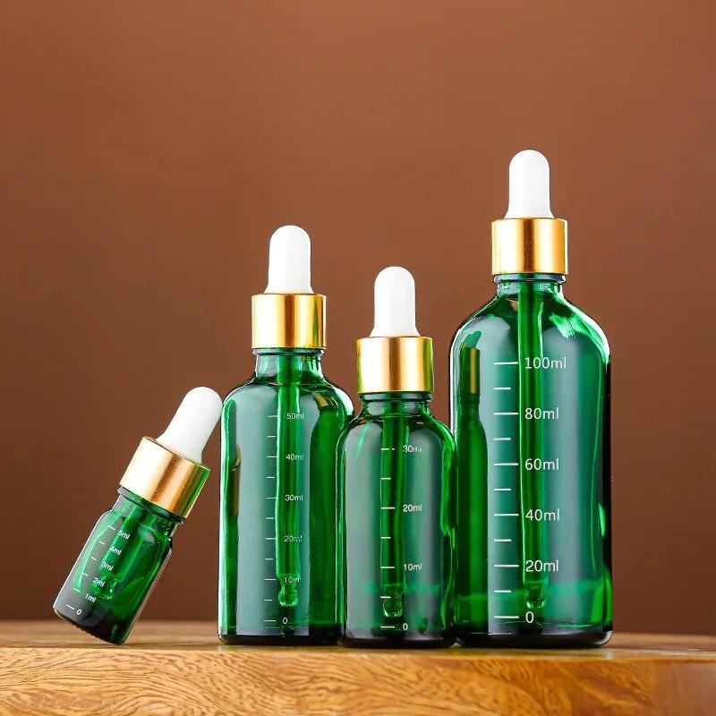 Dropper Bottles with Scale 5ml-100ml Reagent Eye Drop Amber Glass Aromatherapy Liquid Pipette Bottle Travel Refillable Bottles