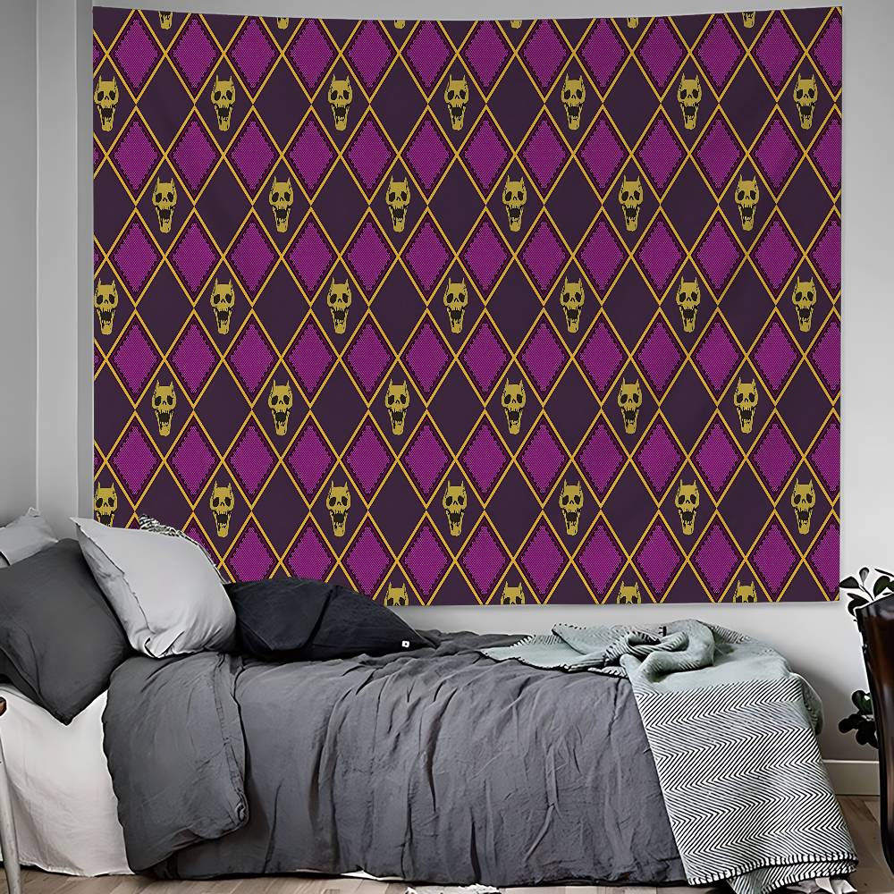 Anime JoJos Bizarre Adventure Tapiz de Pared Grande Impreso Decoración de Pared de Buda Indio Brujería Bohemia Hippie Arte de Pared