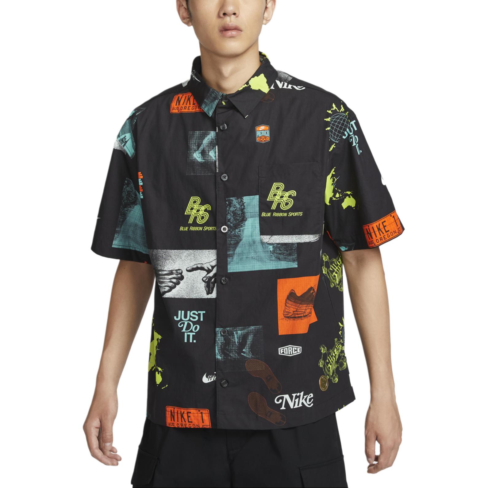 

Nike Sportswear Classic Comfortable Printed Short Sleeve Shirt Men shirts Black HM4453010 L